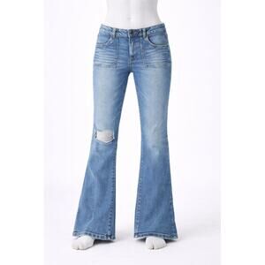 American Eagle Flare Womens 28x28 Short Low Rise Distressed Y2K Denim distressed